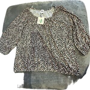 Anne Klein Leopard Print Blouse